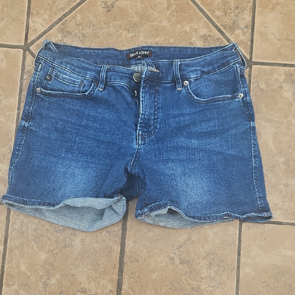 Dear John Blue Jean Shorts Distressed Cut-Off Style